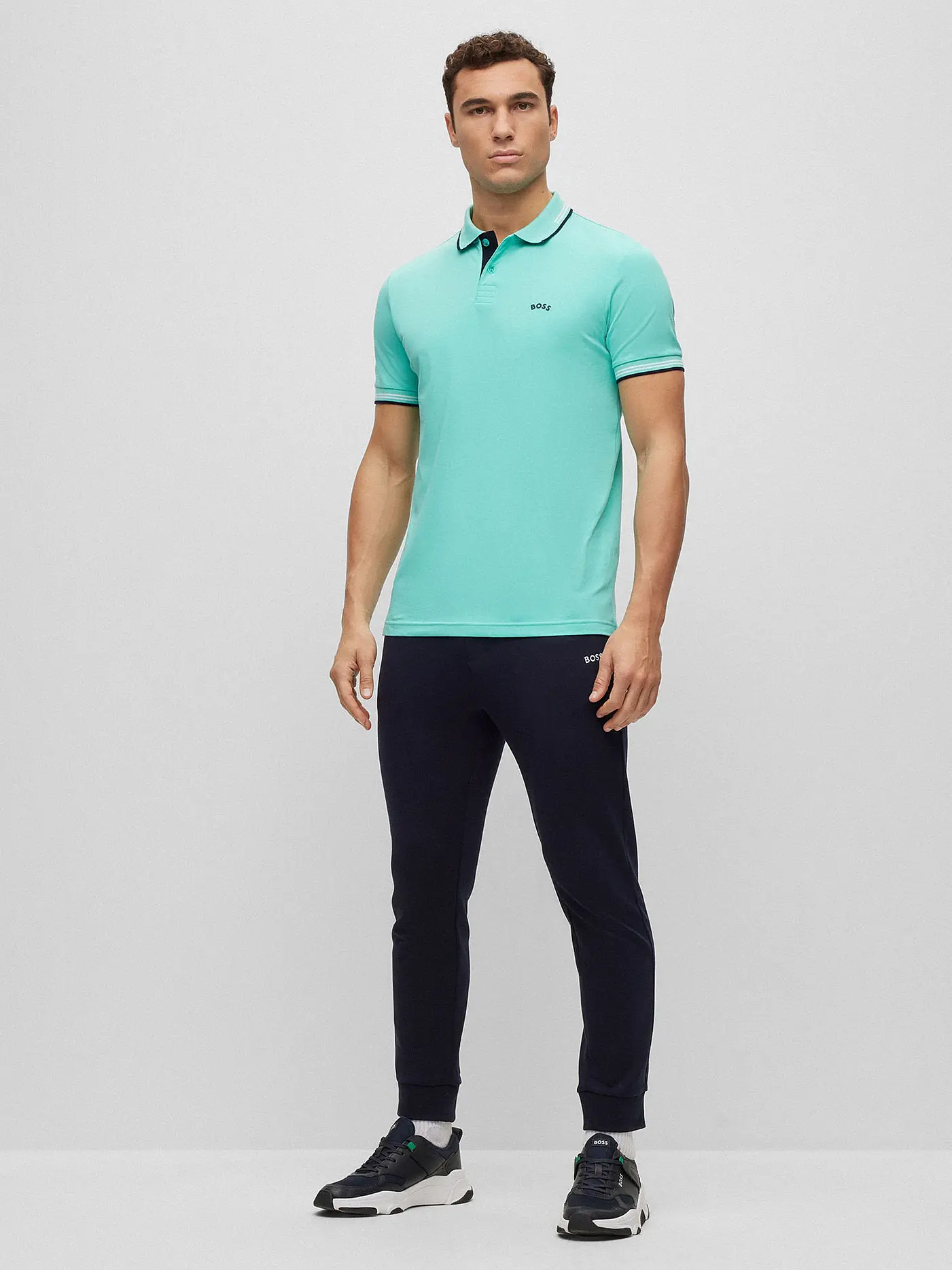 BOSS | Poloshirt Slim Fit Paul Curved | hellgrün